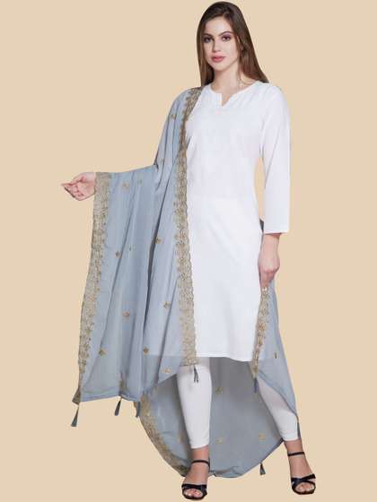 KALINI Ethnic Motifs
                        Embroidered Dupatta with Thread Work
