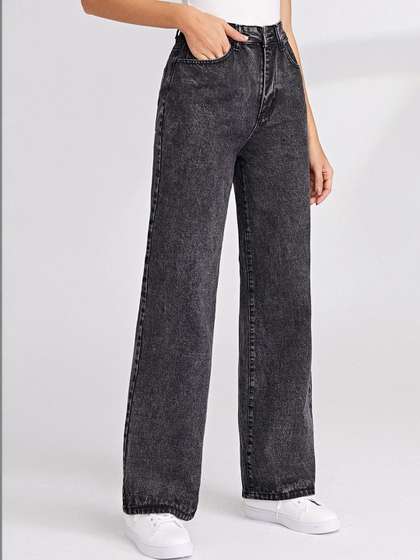 Stylecast X Kotty
                        Women Wide Leg High-Rise Light Fade Jeans