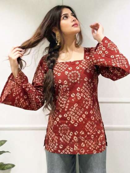 SZN Printed Square
                        Neck Kurti