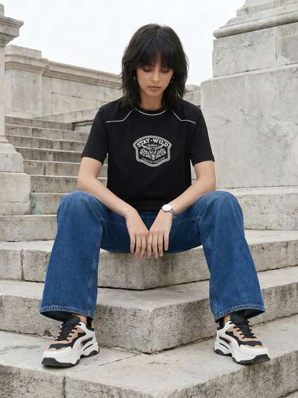The Roadster Life
                        Co. Typography Printed T-shirt