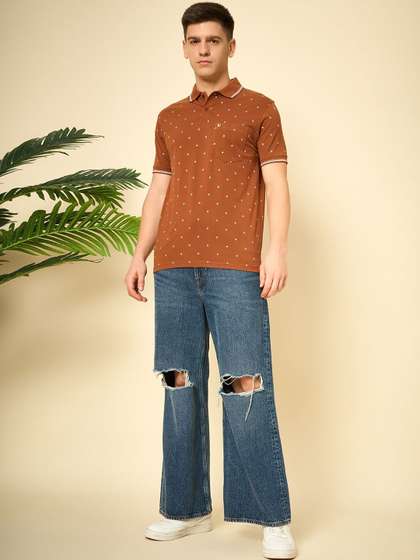 UNIBERRY JEANS Men
                        Printed Polo Collar Pockets T-shirt