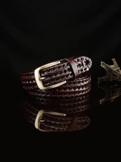 LOUIS STITCH Men Woven
                    Designed Leather Belt