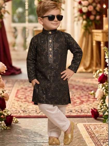 BAESD Boys Ethnic Motifs
                    Printed Regular Kurta with Trousers