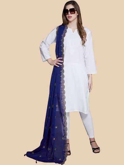 KALINI Ethnic Motifs
                        Embroidered Dupatta with Zari