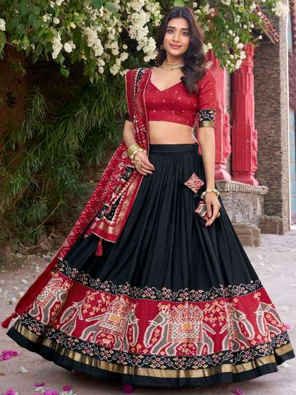 House of Pataudi
                        Patola Printed V-Neck Lehenga Choli &
                        Dupatta