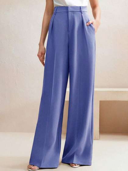 Stylecast X Kotty
                        Women High-Rise Pleated Trousers