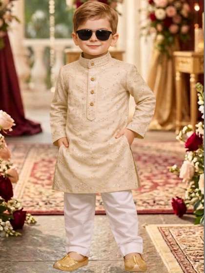 BAESD Boys Ethnic Motifs
                    Printed Embroidered Kurta with Pyjamas
