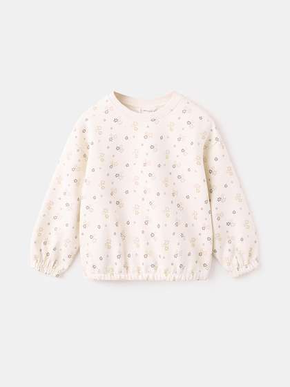 Mango Kids Girls Printed
                    Pure Cotton Sweatshirt
