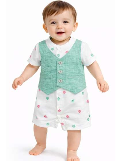 CANDY HOUSE Infants
                    Printed Cotton Rompers