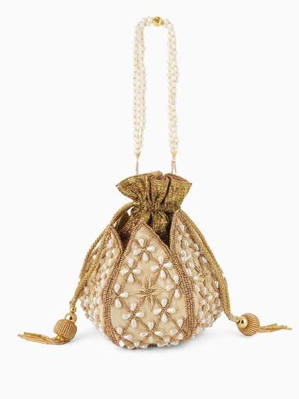 Anouk Embellished
                        Embroidered Potli Clutch