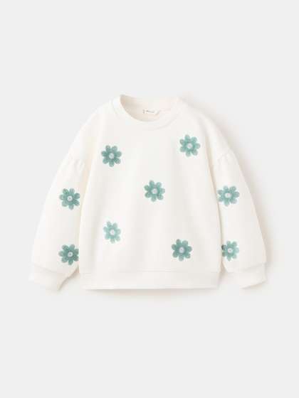 Mango Kids Girls
                    Embroidered Pure Cotton Sweatshirt