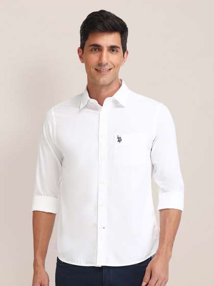 U.S. Polo Assn.
                        Tailored Fit Textured Pure Cotton Casual Shirt