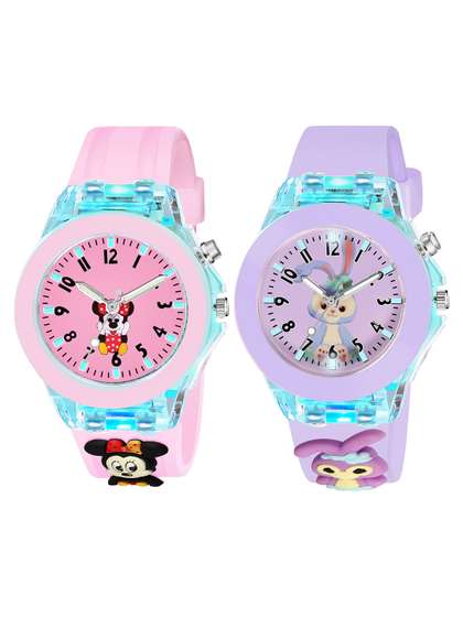 mivaan Unisex Kids Dial
                    & Straps Watch Com-2 Kids Pur Rebit-Pink
                    Miky&