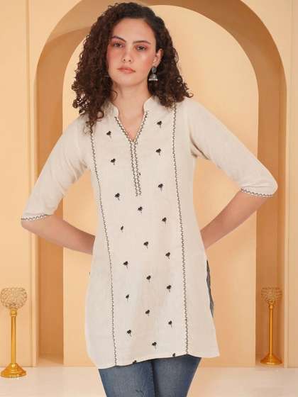 Anouk Rustic
                          Embroidered Pure Cotton Blend Kurti