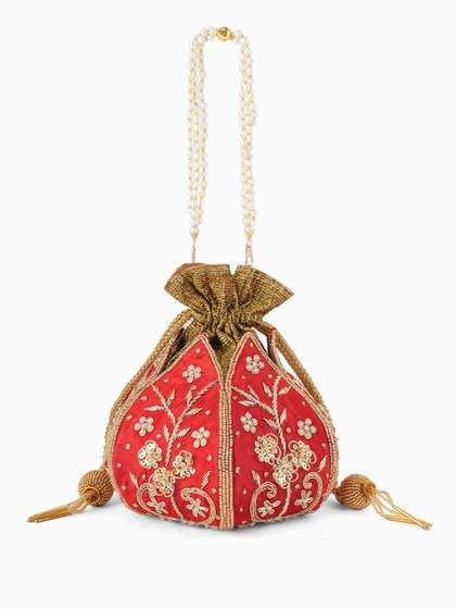 Anouk Embellished
                          Embroidered Potli Clutch