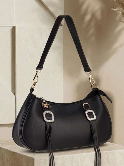 AshcrafZee PU Sling
                        Bag with Tasselled