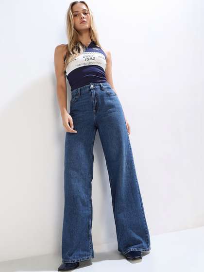 ONLY Women Wide Leg
                        High-Rise Jeans