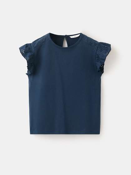 Mango Kids Girls
                        Flutter Sleeve Pure Cotton Tops