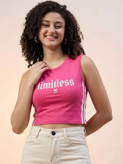 HRX by Hrithik
                        Roshan Print Cotton Blend Crop Top