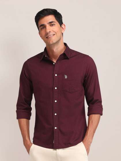 U.S. Polo Assn.
                      Tailored Fit Opaque Cotton Linen Casual Shirt
