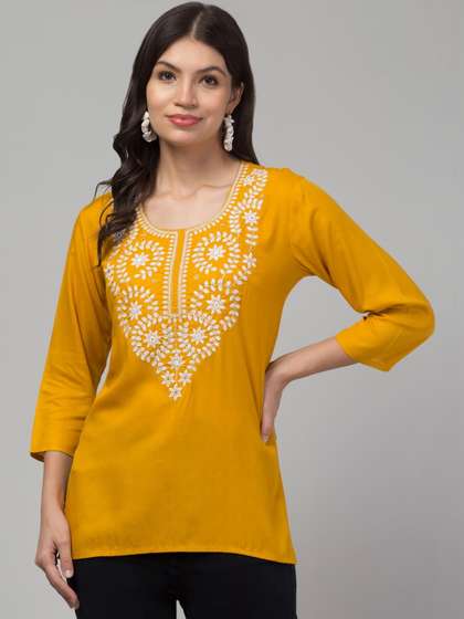 SHAUKIYA Ethnic
                        Motifs Embroidered Chikankari Chikankari Kurti