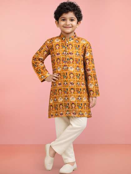 VASTRAMAY Boys Ethnic
                    Motifs Printed Regular Kurta with Pyjamas