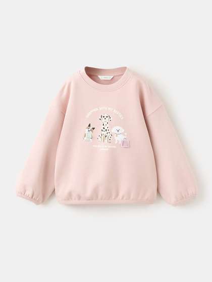 Mango Kids Girls Printed
                    Pure Cotton Sweatshirt