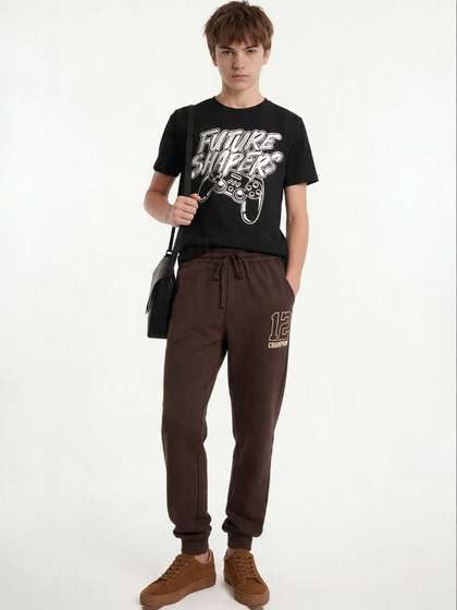 Fame Forever by
                    Lifestyle Boys Regular Fit Typography Joggers