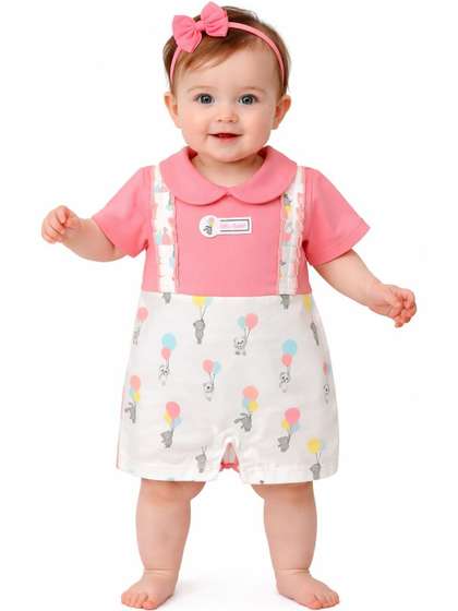 CANDY HOUSE Infant Girls
                    Peter Pan Collar Neck Rompers