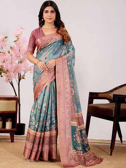 ETHONEA Floral Silk
                        Blend Handloom Saree