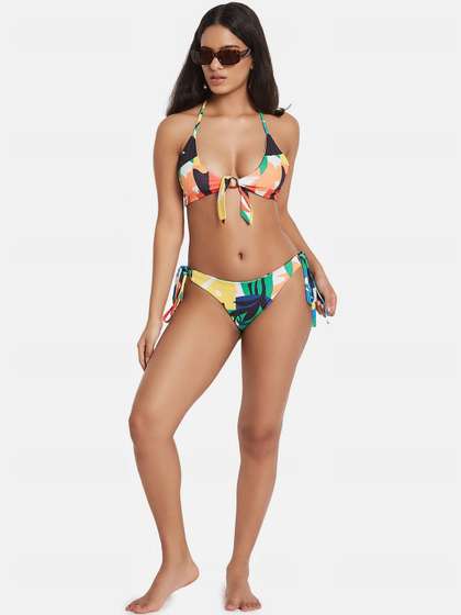 SECRETS BY ZEROKAATA
                        Women Printed Halter Beachwear Swim Bikini Set