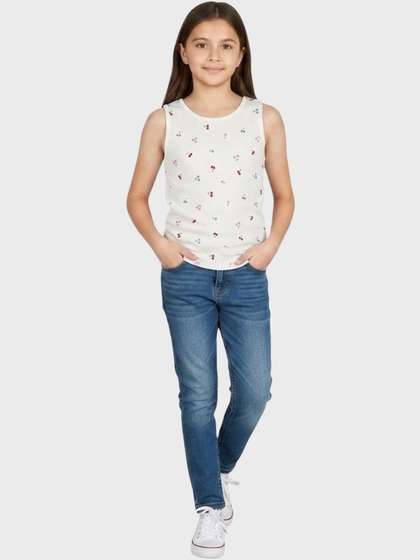 Charm n Cherish Girls
                    Floral Print Cotton Tank Top