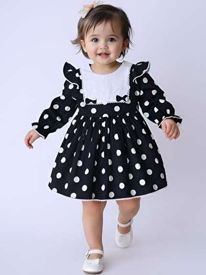 Sangria Girls Printed
                    Cotton Round Neck Fit and Flare Knee Length Dresses