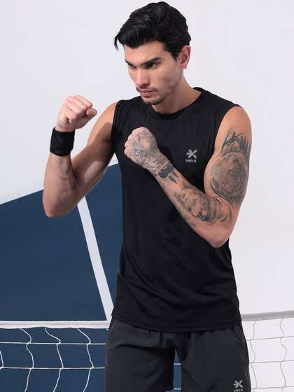 HRX by Hrithik
                        Roshan Men Brand Logo Round Neck Gym Vest