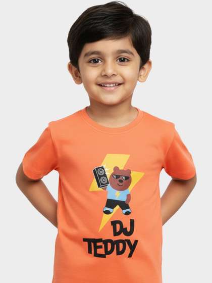 Orange Sugar Kids Pure
                    Cotton Half Sleeve Printed Tshirt