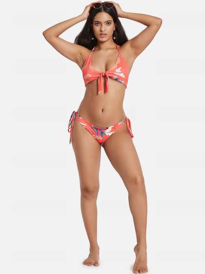 SECRETS BY
                          ZEROKAATA Women Printed Halter Beachwear Swim
                          Bikini Set