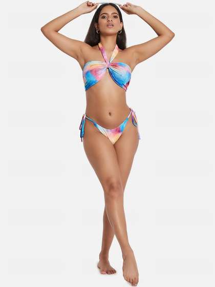 SECRETS BY
                          ZEROKAATA Women Printed Halter Beachwear Swim
                          Bikini Set