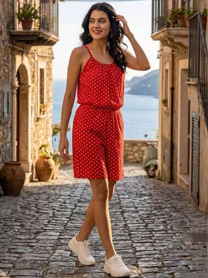 BRINNS Printed
                        Shoulder Straps Basic Jumpsuit