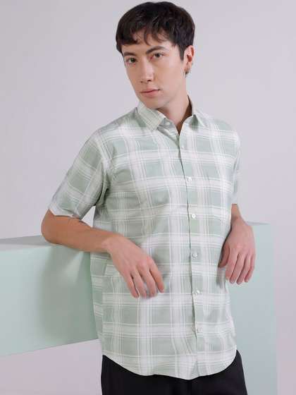 TAHVO Men Comfort
                          Gingham Checks Checked Casual Shirt