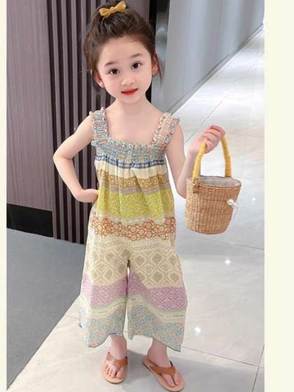 YK Girls Printed Basic
                    Jumpsuit