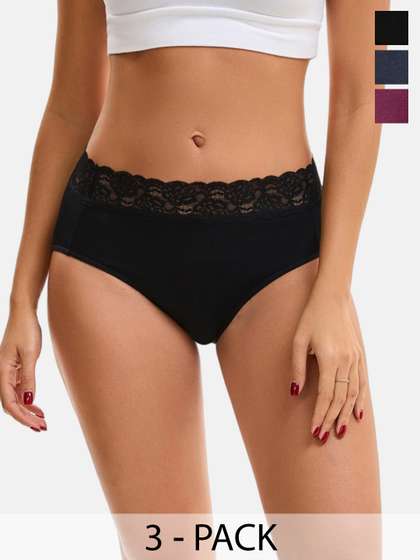 Nicsy Set of 3
                        Mid-Rise Hipster Briefs