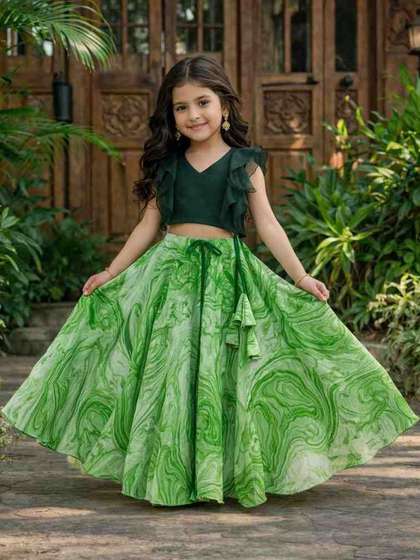 BAESD Girls Tie and
                        Dye Ready to Wear Lehenga &