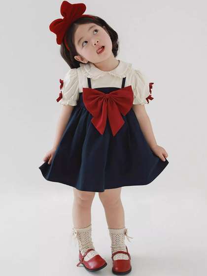 YK Peter Pan Collar
                      Puff Sleeve A-Line Mini Dress