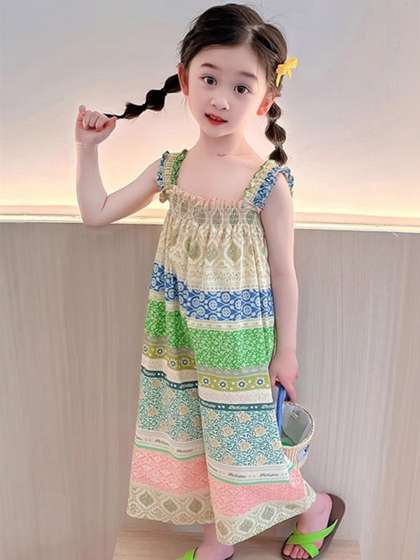 YK Girls Printed Basic
                    Jumpsuit