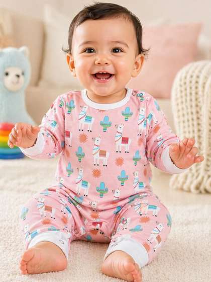 BabyZone Infants Printed
                    Pure Cotton Rompers
