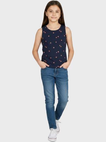 Charm n Cherish Girls
                    Floral Print Cotton Tank Top