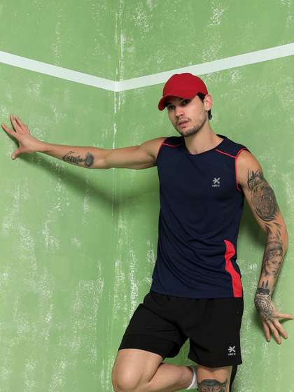 HRX by Hrithik
                        Roshan Brand Logo Colourblocked Gym Vest