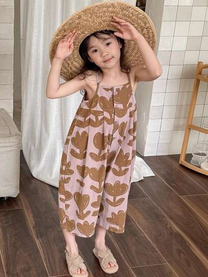 YK Girls Printed Basic
                    Jumpsuit
