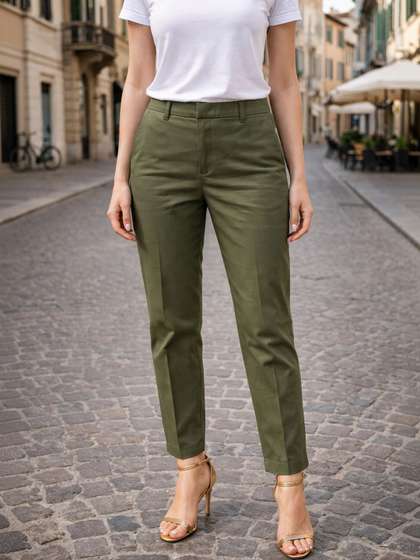 SONA Women Relaxed
                          Straight Fit High-Rise Easy Wash Trousers
