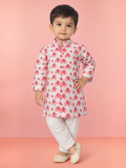 VASTRAMAY Boys Printed
                    Regular Pure Cotton Kurta with Pyjamas
